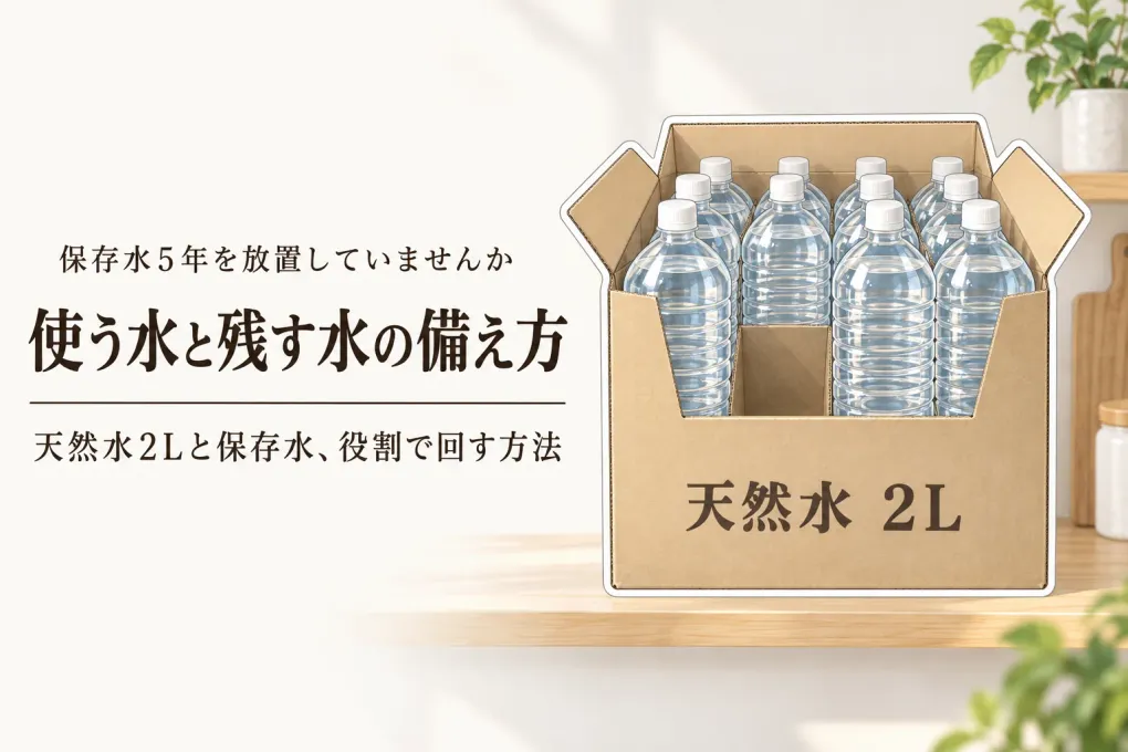 保存水5年と天然水2Lケースをどう回す？賞味期限を待たずに普段飲みへつなぐローリングストック