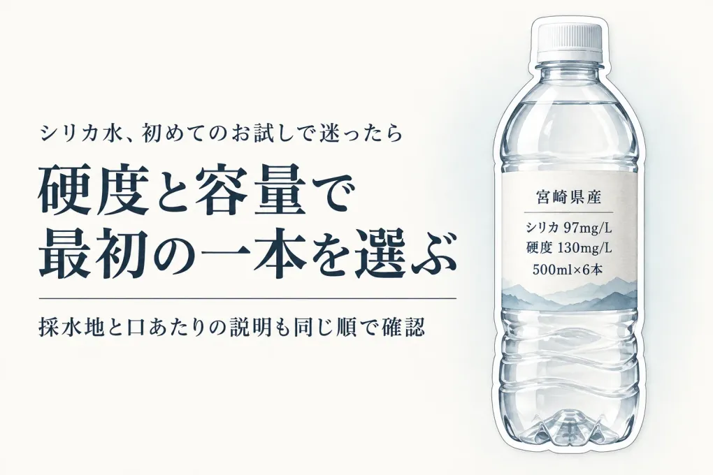 シリカ水のお試しは何を見る？軟水・硬水、採水地、口あたりで初めての一本を選ぶ